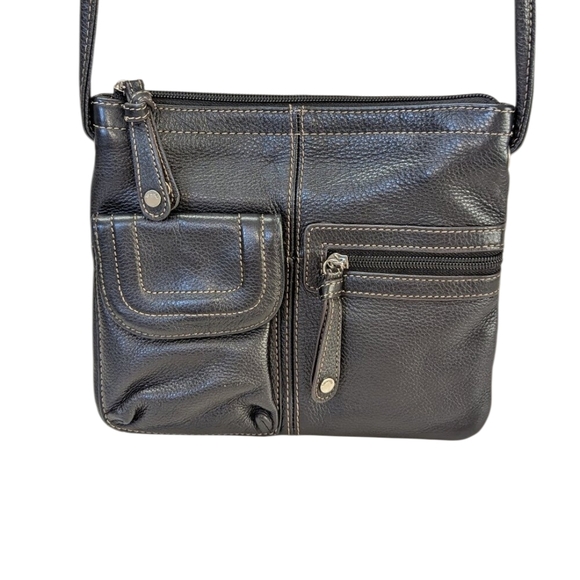 Tignanello Handbags - Tignanello Black Leather Crossbody Bag Like NEW
